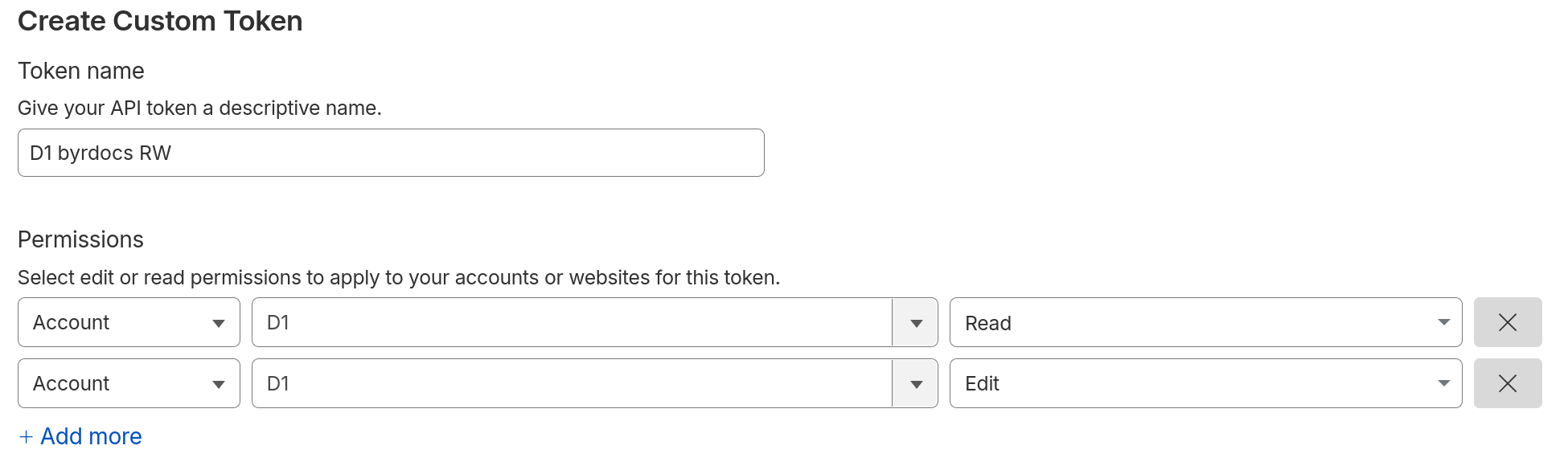 Creating D1 Token